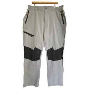 MAGCOMSEN Mens 40 Hiking Pants Grey Lightweight Stretch Zip Pocket Outdoor